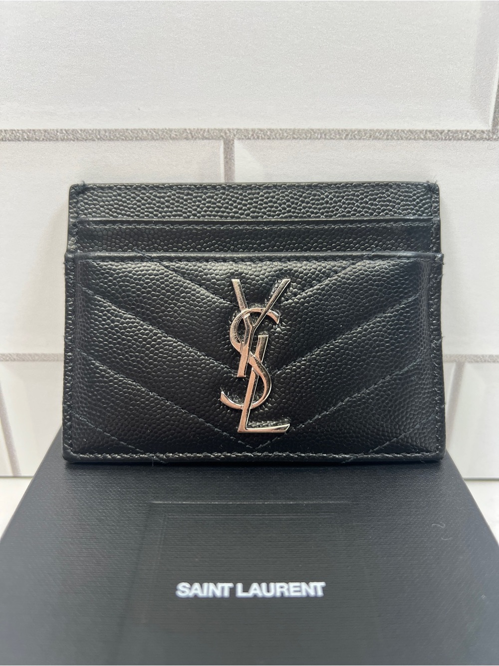 YSL Yves Saint Laurent Cassandre Matelasse Cardholder Card Case Wallet